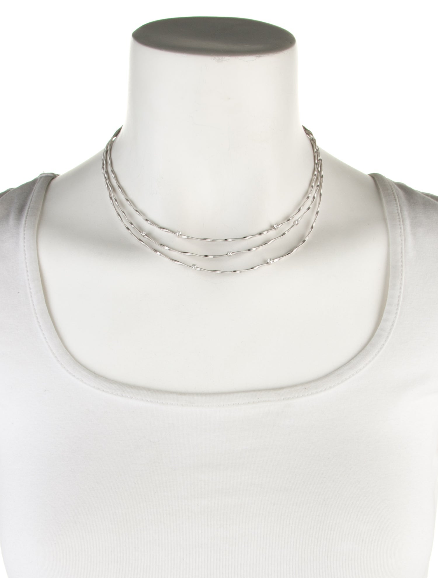 Marco Bicego 18K Diamond 3 Strand Marrakech Necklace